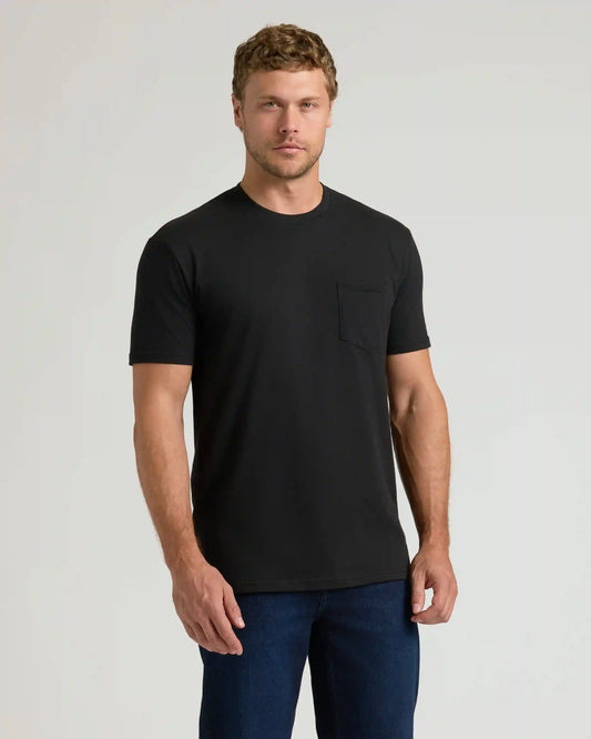 Black Pocket Crew Tee