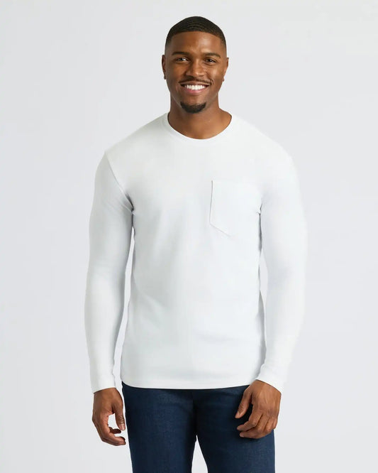 Black & White Tall Heavyweight Long Sleeve Pocket Crew 2-Pack